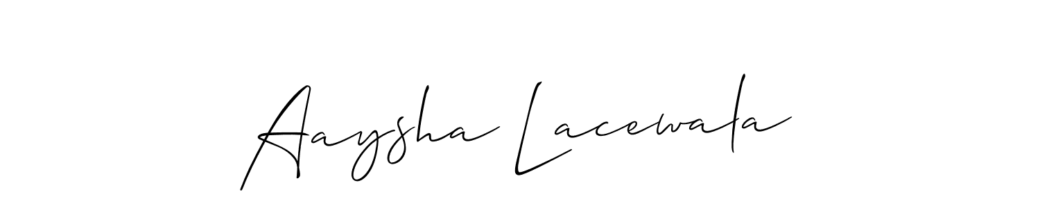 if you are searching for the best signature style for your name Aaysha Lacewala. so please give up your signature search. here we have designed multiple signature styles  using Allison_Script. Aaysha Lacewala signature style 2 images and pictures png