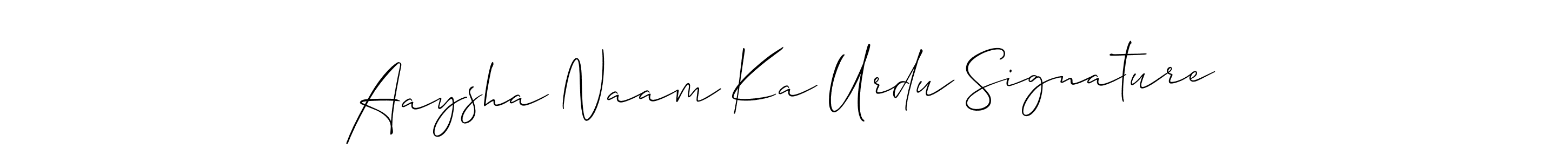 How to Draw Aaysha Naam Ka Urdu Signature signature style? Allison_Script is a latest design signature styles for name Aaysha Naam Ka Urdu Signature. Aaysha Naam Ka Urdu Signature signature style 2 images and pictures png