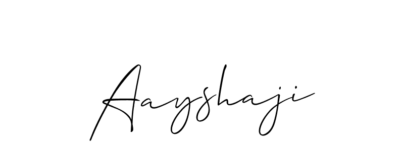 Also we have Aayshaji name is the best signature style. Create professional handwritten signature collection using Allison_Script autograph style. Aayshaji signature style 2 images and pictures png