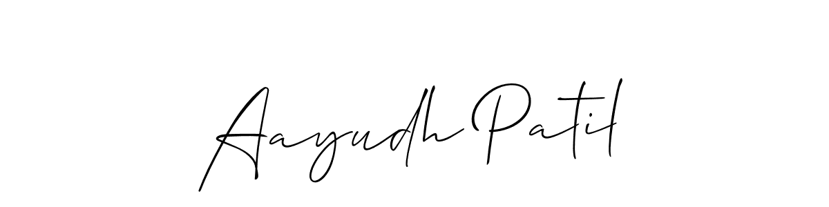 Allison_Script is a professional signature style that is perfect for those who want to add a touch of class to their signature. It is also a great choice for those who want to make their signature more unique. Get Aayudh Patil name to fancy signature for free. Aayudh Patil signature style 2 images and pictures png