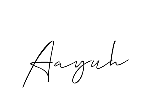 How to make Aayuh name signature. Use Allison_Script style for creating short signs online. This is the latest handwritten sign. Aayuh signature style 2 images and pictures png
