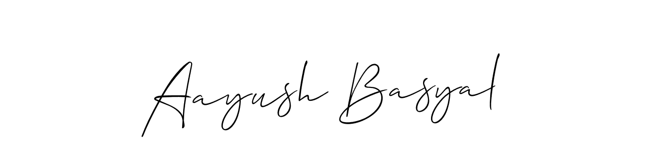 Make a beautiful signature design for name Aayush Basyal. With this signature (Allison_Script) style, you can create a handwritten signature for free. Aayush Basyal signature style 2 images and pictures png