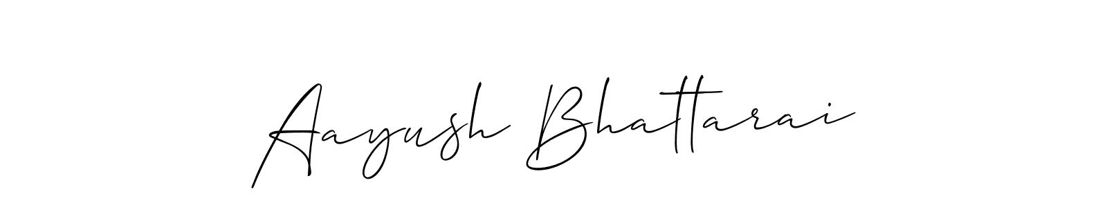 Also we have Aayush Bhattarai name is the best signature style. Create professional handwritten signature collection using Allison_Script autograph style. Aayush Bhattarai signature style 2 images and pictures png