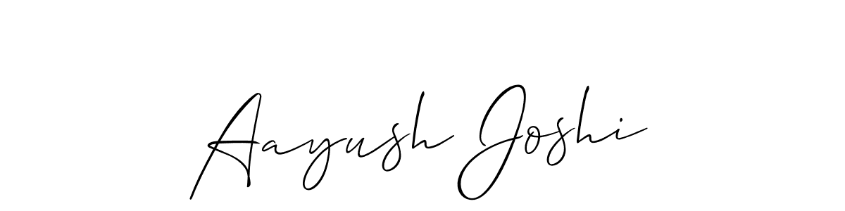 The best way (Allison_Script) to make a short signature is to pick only two or three words in your name. The name Aayush Joshi include a total of six letters. For converting this name. Aayush Joshi signature style 2 images and pictures png