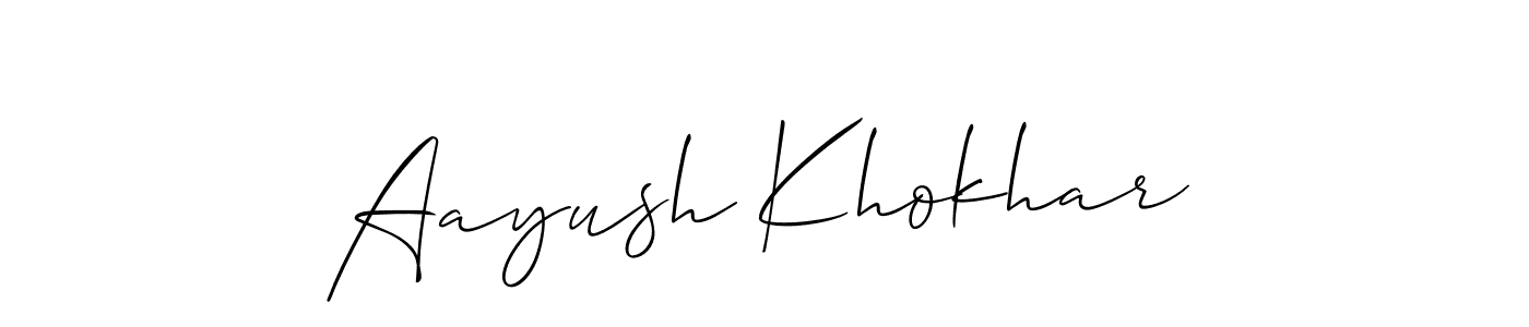 How to Draw Aayush Khokhar signature style? Allison_Script is a latest design signature styles for name Aayush Khokhar. Aayush Khokhar signature style 2 images and pictures png