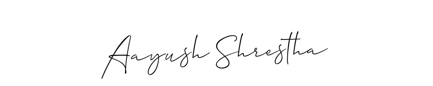 Design your own signature with our free online signature maker. With this signature software, you can create a handwritten (Allison_Script) signature for name Aayush Shrestha. Aayush Shrestha signature style 2 images and pictures png