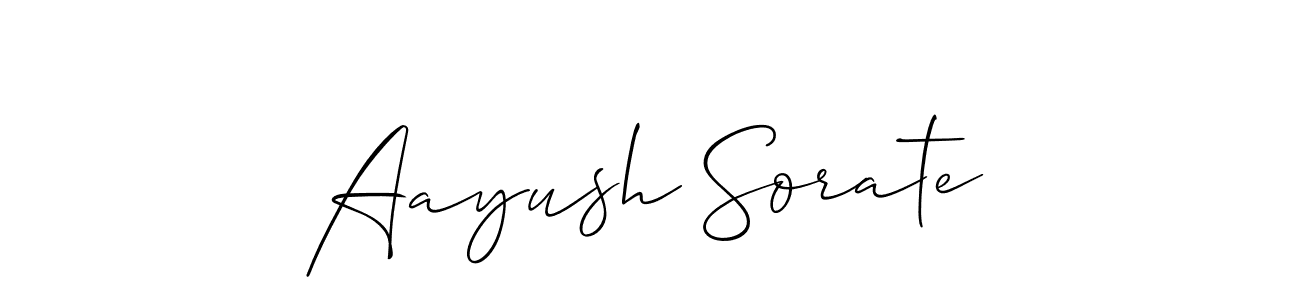 Make a beautiful signature design for name Aayush Sorate. With this signature (Allison_Script) style, you can create a handwritten signature for free. Aayush Sorate signature style 2 images and pictures png