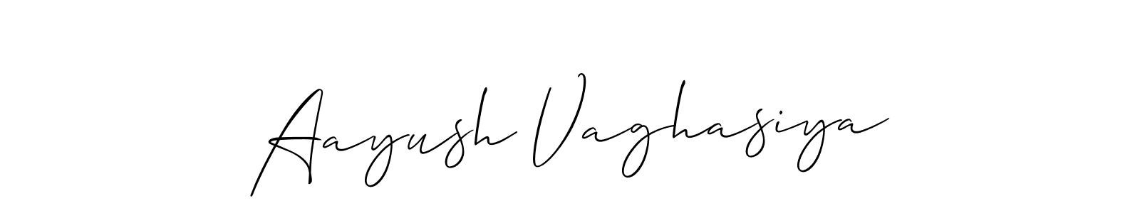 if you are searching for the best signature style for your name Aayush Vaghasiya. so please give up your signature search. here we have designed multiple signature styles  using Allison_Script. Aayush Vaghasiya signature style 2 images and pictures png