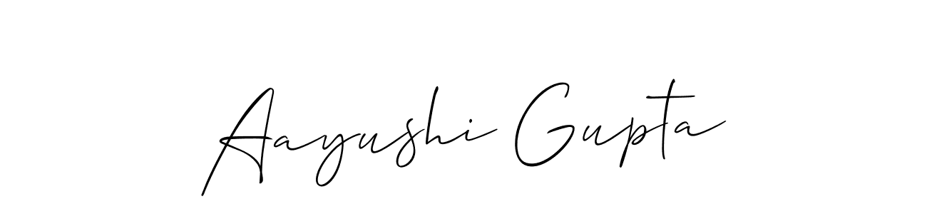 How to make Aayushi Gupta signature? Allison_Script is a professional autograph style. Create handwritten signature for Aayushi Gupta name. Aayushi Gupta signature style 2 images and pictures png