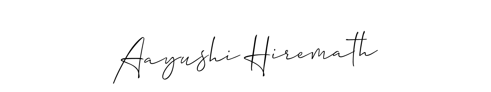 Create a beautiful signature design for name Aayushi Hiremath. With this signature (Allison_Script) fonts, you can make a handwritten signature for free. Aayushi Hiremath signature style 2 images and pictures png
