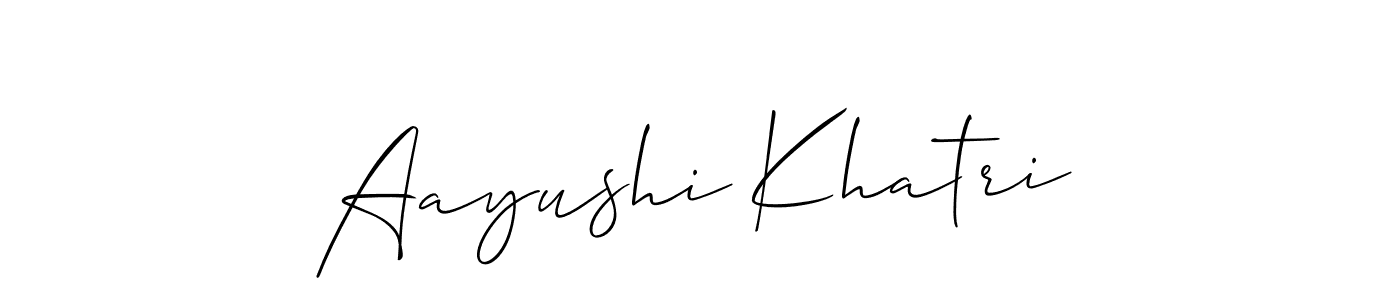 How to make Aayushi Khatri name signature. Use Allison_Script style for creating short signs online. This is the latest handwritten sign. Aayushi Khatri signature style 2 images and pictures png