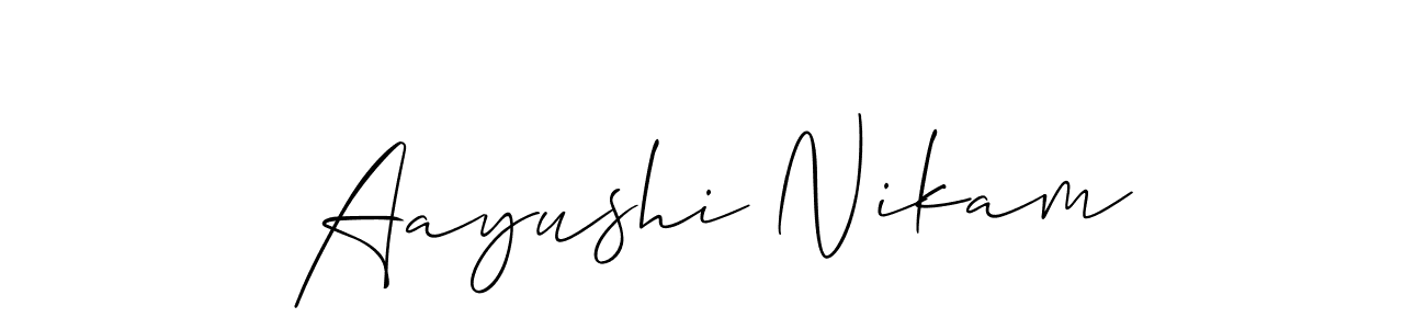 Once you've used our free online signature maker to create your best signature Allison_Script style, it's time to enjoy all of the benefits that Aayushi Nikam name signing documents. Aayushi Nikam signature style 2 images and pictures png