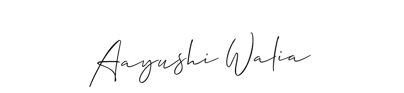 Use a signature maker to create a handwritten signature online. With this signature software, you can design (Allison_Script) your own signature for name Aayushi Walia. Aayushi Walia signature style 2 images and pictures png