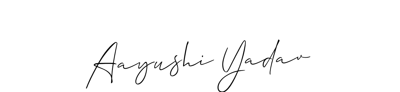 Also You can easily find your signature by using the search form. We will create Aayushi Yadav name handwritten signature images for you free of cost using Allison_Script sign style. Aayushi Yadav signature style 2 images and pictures png