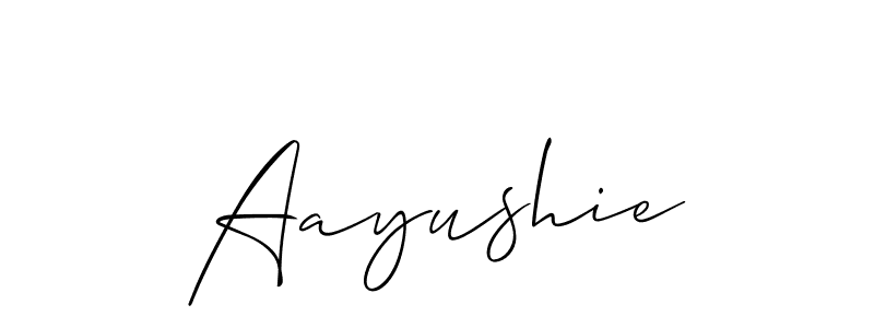 Also we have Aayushie name is the best signature style. Create professional handwritten signature collection using Allison_Script autograph style. Aayushie signature style 2 images and pictures png
