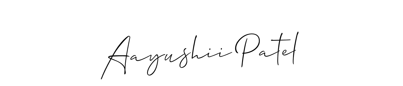 This is the best signature style for the Aayushii Patel name. Also you like these signature font (Allison_Script). Mix name signature. Aayushii Patel signature style 2 images and pictures png