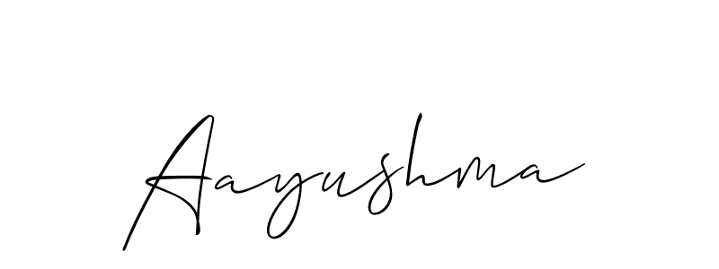 Also we have Aayushma name is the best signature style. Create professional handwritten signature collection using Allison_Script autograph style. Aayushma signature style 2 images and pictures png