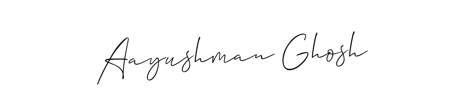 Also we have Aayushman Ghosh name is the best signature style. Create professional handwritten signature collection using Allison_Script autograph style. Aayushman Ghosh signature style 2 images and pictures png