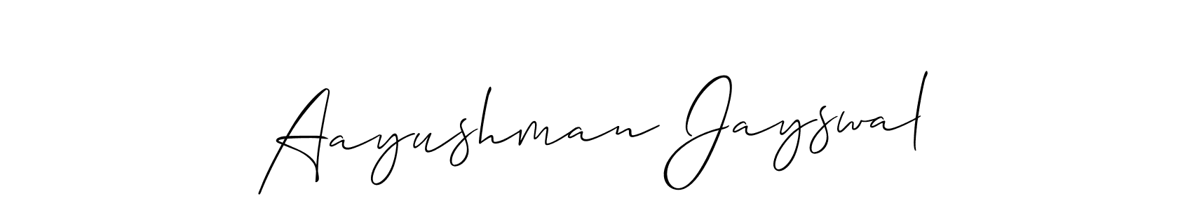 Similarly Allison_Script is the best handwritten signature design. Signature creator online .You can use it as an online autograph creator for name Aayushman Jayswal. Aayushman Jayswal signature style 2 images and pictures png