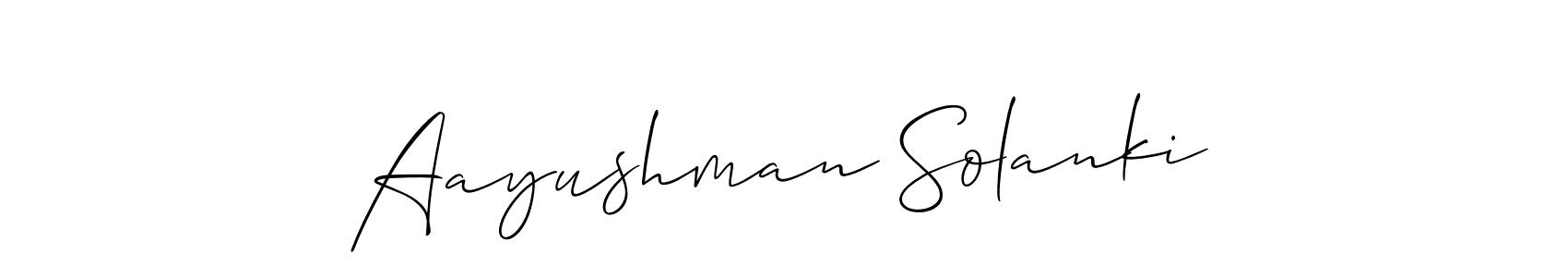 Create a beautiful signature design for name Aayushman Solanki. With this signature (Allison_Script) fonts, you can make a handwritten signature for free. Aayushman Solanki signature style 2 images and pictures png