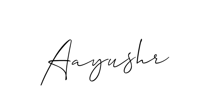 Design your own signature with our free online signature maker. With this signature software, you can create a handwritten (Allison_Script) signature for name Aayushr. Aayushr signature style 2 images and pictures png