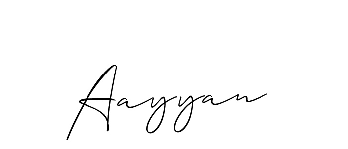 Design your own signature with our free online signature maker. With this signature software, you can create a handwritten (Allison_Script) signature for name Aayyan . Aayyan  signature style 2 images and pictures png