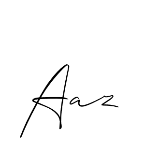 Create a beautiful signature design for name Aaz. With this signature (Allison_Script) fonts, you can make a handwritten signature for free. Aaz signature style 2 images and pictures png