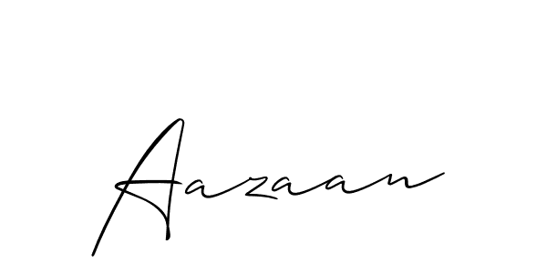 The best way (Allison_Script) to make a short signature is to pick only two or three words in your name. The name Aazaan include a total of six letters. For converting this name. Aazaan signature style 2 images and pictures png