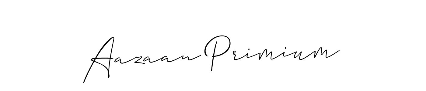 Make a beautiful signature design for name Aazaan Primium. With this signature (Allison_Script) style, you can create a handwritten signature for free. Aazaan Primium signature style 2 images and pictures png