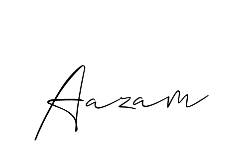 How to make Aazam signature? Allison_Script is a professional autograph style. Create handwritten signature for Aazam name. Aazam signature style 2 images and pictures png