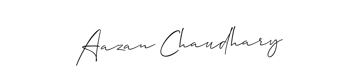 How to make Aazan Chaudhary name signature. Use Allison_Script style for creating short signs online. This is the latest handwritten sign. Aazan Chaudhary signature style 2 images and pictures png