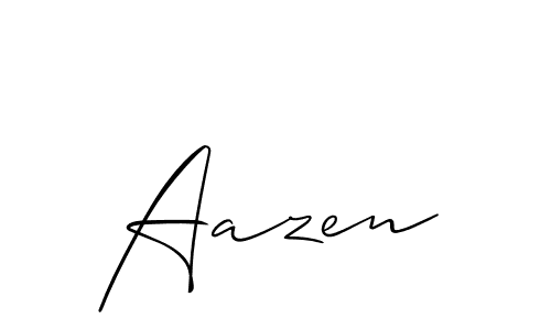 How to make Aazen signature? Allison_Script is a professional autograph style. Create handwritten signature for Aazen name. Aazen signature style 2 images and pictures png