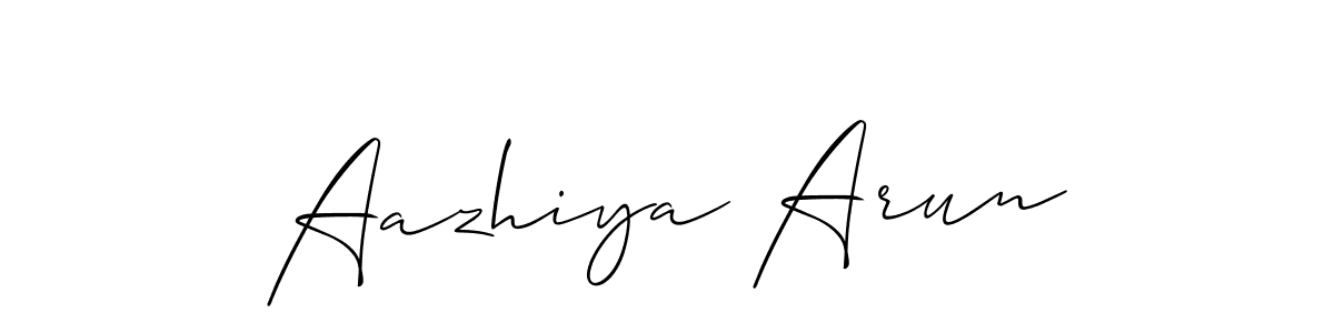 You should practise on your own different ways (Allison_Script) to write your name (Aazhiya Arun) in signature. don't let someone else do it for you. Aazhiya Arun signature style 2 images and pictures png