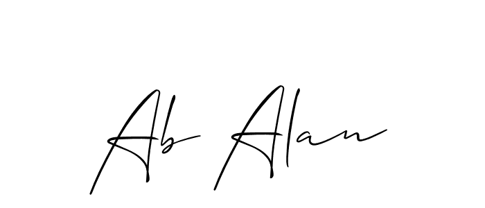 You should practise on your own different ways (Allison_Script) to write your name (Ab Alan) in signature. don't let someone else do it for you. Ab Alan signature style 2 images and pictures png