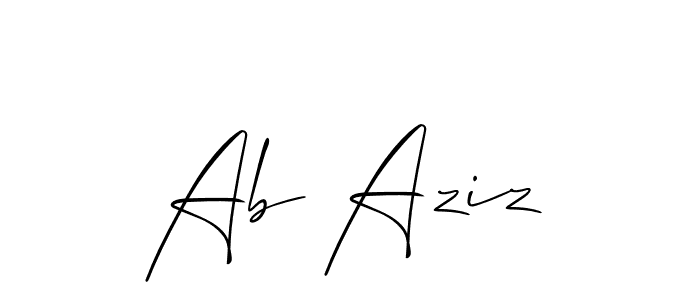 Make a beautiful signature design for name Ab Aziz. With this signature (Allison_Script) style, you can create a handwritten signature for free. Ab Aziz signature style 2 images and pictures png