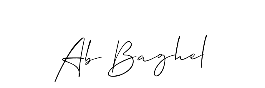 The best way (Allison_Script) to make a short signature is to pick only two or three words in your name. The name Ab Baghel include a total of six letters. For converting this name. Ab Baghel signature style 2 images and pictures png