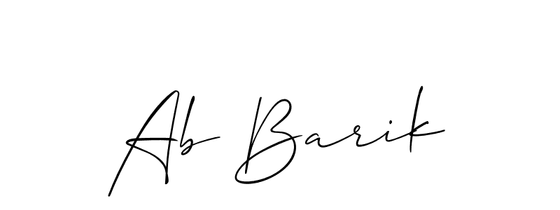 Make a short Ab Barik signature style. Manage your documents anywhere anytime using Allison_Script. Create and add eSignatures, submit forms, share and send files easily. Ab Barik signature style 2 images and pictures png