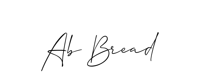 The best way (Allison_Script) to make a short signature is to pick only two or three words in your name. The name Ab Bread include a total of six letters. For converting this name. Ab Bread signature style 2 images and pictures png