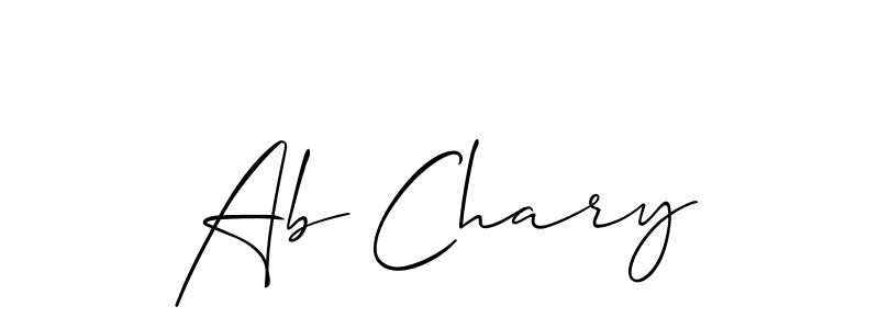It looks lik you need a new signature style for name Ab Chary. Design unique handwritten (Allison_Script) signature with our free signature maker in just a few clicks. Ab Chary signature style 2 images and pictures png
