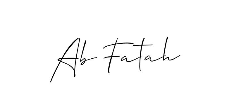 Design your own signature with our free online signature maker. With this signature software, you can create a handwritten (Allison_Script) signature for name Ab Fatah. Ab Fatah signature style 2 images and pictures png