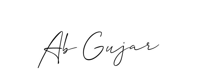 Also we have Ab Gujar name is the best signature style. Create professional handwritten signature collection using Allison_Script autograph style. Ab Gujar signature style 2 images and pictures png