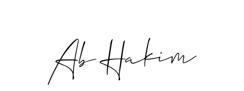 Make a beautiful signature design for name Ab Hakim. With this signature (Allison_Script) style, you can create a handwritten signature for free. Ab Hakim signature style 2 images and pictures png