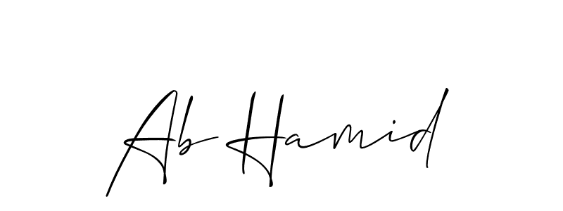 Design your own signature with our free online signature maker. With this signature software, you can create a handwritten (Allison_Script) signature for name Ab Hamid. Ab Hamid signature style 2 images and pictures png