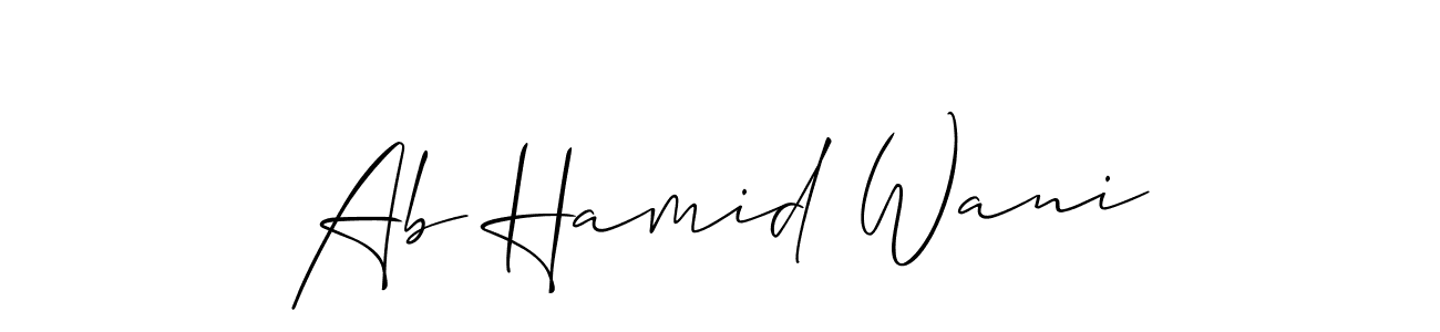 Also You can easily find your signature by using the search form. We will create Ab Hamid Wani name handwritten signature images for you free of cost using Allison_Script sign style. Ab Hamid Wani signature style 2 images and pictures png