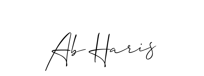 Make a short Ab Haris signature style. Manage your documents anywhere anytime using Allison_Script. Create and add eSignatures, submit forms, share and send files easily. Ab Haris signature style 2 images and pictures png