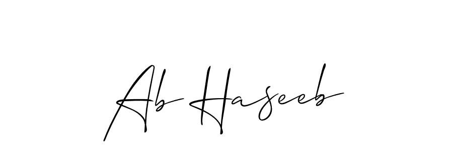 Allison_Script is a professional signature style that is perfect for those who want to add a touch of class to their signature. It is also a great choice for those who want to make their signature more unique. Get Ab Haseeb name to fancy signature for free. Ab Haseeb signature style 2 images and pictures png