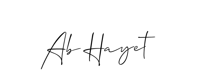 How to make Ab Hayet signature? Allison_Script is a professional autograph style. Create handwritten signature for Ab Hayet name. Ab Hayet signature style 2 images and pictures png