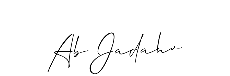 Make a beautiful signature design for name Ab Jadahv. With this signature (Allison_Script) style, you can create a handwritten signature for free. Ab Jadahv signature style 2 images and pictures png
