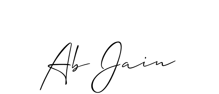 The best way (Allison_Script) to make a short signature is to pick only two or three words in your name. The name Ab Jain include a total of six letters. For converting this name. Ab Jain signature style 2 images and pictures png