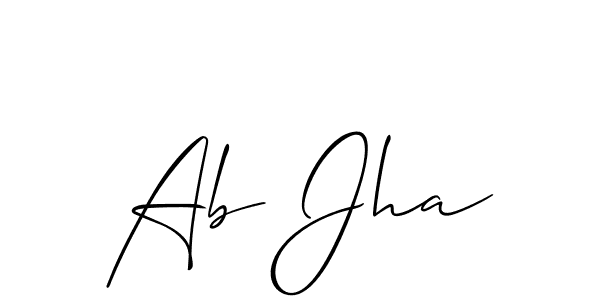 Also we have Ab Jha name is the best signature style. Create professional handwritten signature collection using Allison_Script autograph style. Ab Jha signature style 2 images and pictures png